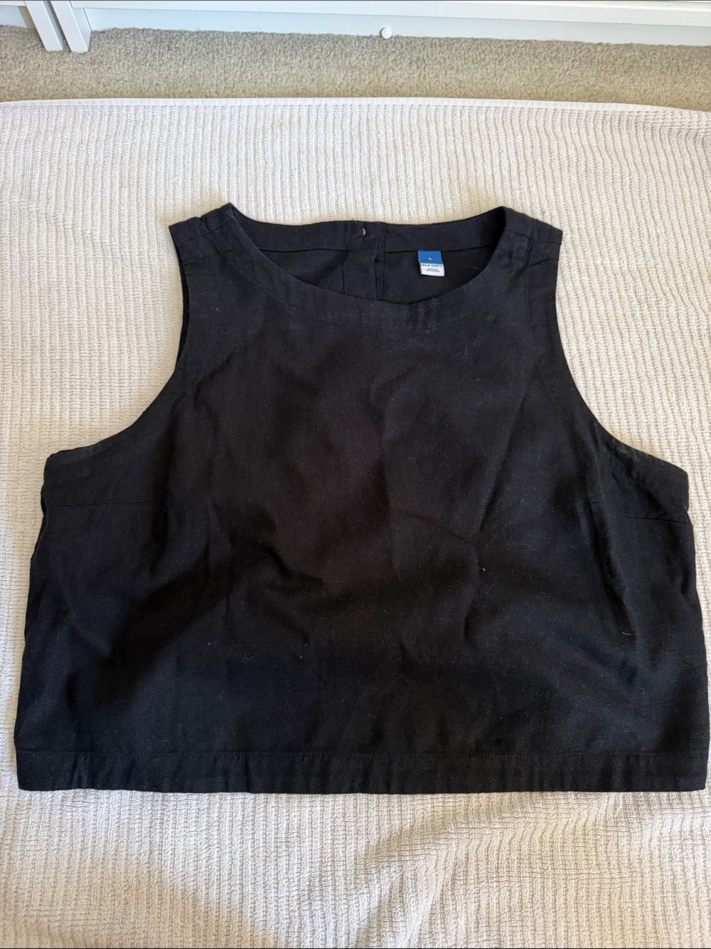Old Navy Black Sleeveless Crop Top - Boxy Minimal Tank